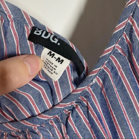 Urban Outfitters BDG Striped Mini Spaghetti Strap Slip Dress Size Medium - Picture 3 of 10